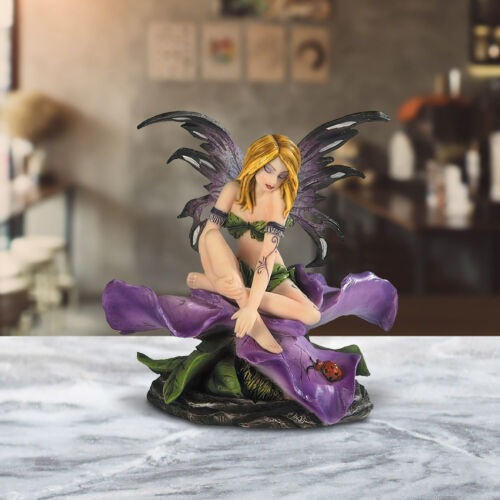 Violet Flower Fairy Statue 4.5"H Fantasy Collectible Figurine Room Decor - Picture 1 of 1