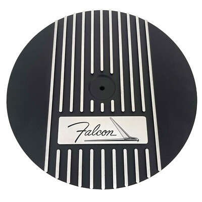 13'' Round Ford Falcon Air Cleaner Kit - Black, Finned - Ansen USA
