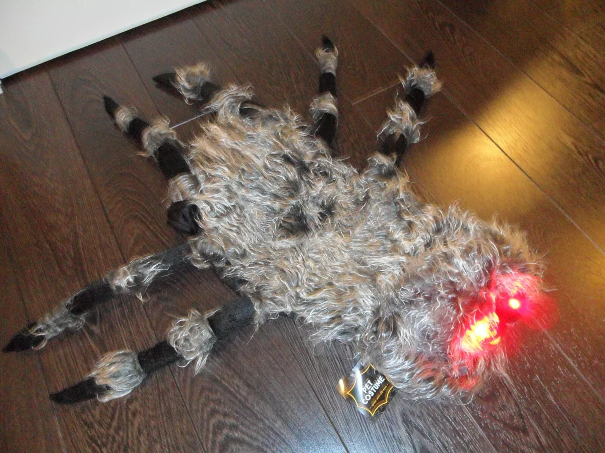 New Spider Dog Costume Pet Puppy Halloween Funny Scary Black Light