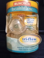 New Sealed Munchkin Healthflow 2 Pack Standard Nipple System