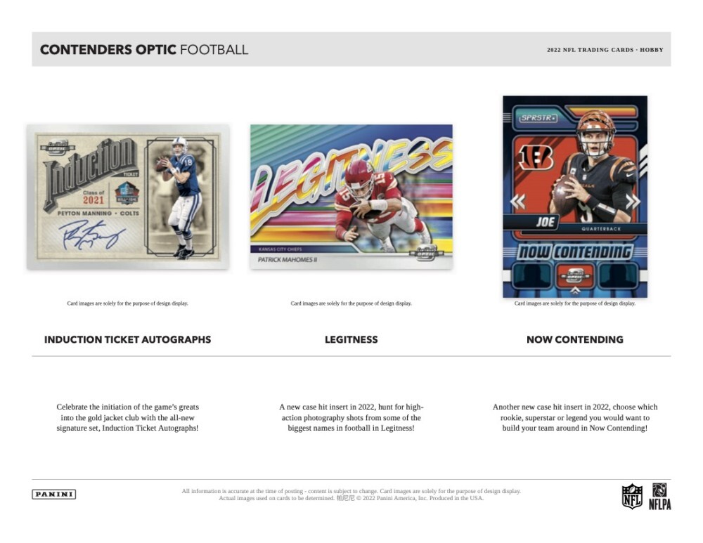 Panini 2022 Contenders Optic Football Hobby Box - 6 Cards