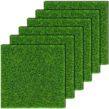 6 Pack Fairy Garden Grass 6 x 6 Inches Miniature Artificial Craft Grass for Doll