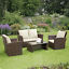 thumbnail 3 - GSD Rattan Garden Furniture 4 Piece Patio Set Table Chairs Grey Black or Brown