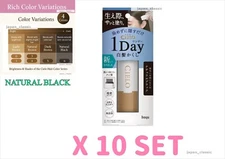HOYU CIELO ONE DAY GRAY HAIR TOUCH-UP NATURAL BLACK TEMPORARY ROOT CONCEALER X10