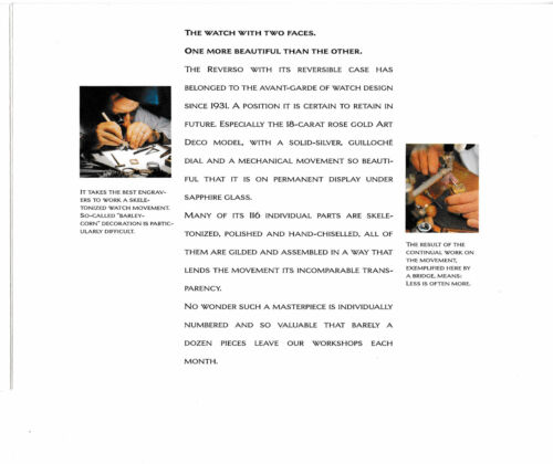 Folleto de marketing - Jaeger-LeCoultre: reloj inverso - Imagen 2 de 3