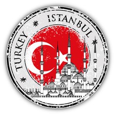 Istanbul City Turkey Grunge Travel Stamp Car Bumper Sticker Decal 5