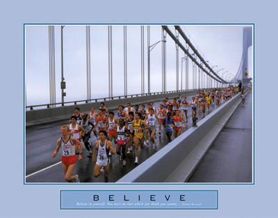 BELIEVE Motivational Inspirational Marathon RUNNING POSTER
