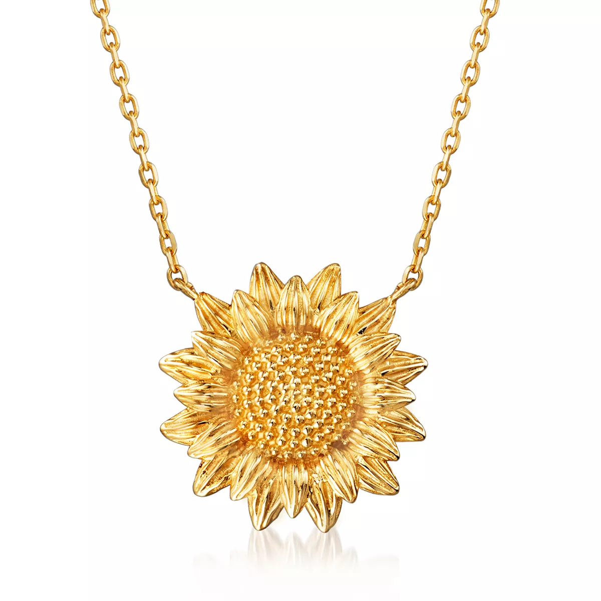Ross Simons 14kt Yellow Gold Sunflower Necklace eBay