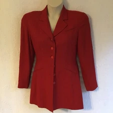 CHIC & CRAZY by Rina Rossi Long Red Jacket Size 6 