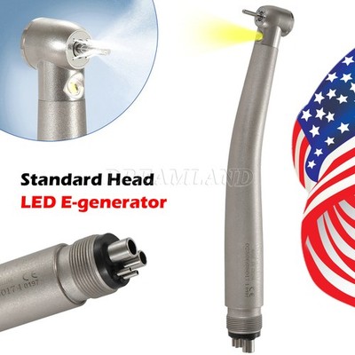Dental LED Handpiece High Speed 4Hole E-Generator 4 water Spray Push Button