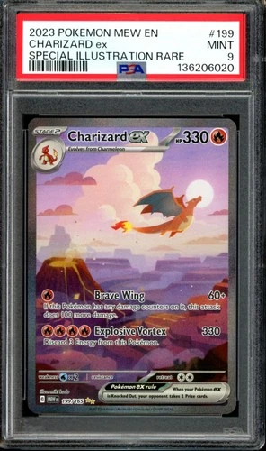 PSA 9 Charizard EX 199/165 Special Illustration Rare SIR 151 Pokemon 2023