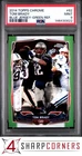 2014 TOPPS CHROME GREEN REFRACTOR #62 TOM BRADY BLUE JERSEY PSA 9