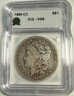 1889-CC VG Carson City Morgan U.S. silver dollar. ICG VG8. VG08 #q201