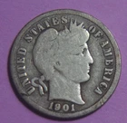 1901-S Barber Head Silver Dime - 10C - No Reserve!
