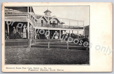 Brooklyn Eagle: #245 Parkway Driving Club House Scene New York Vintage Postcard