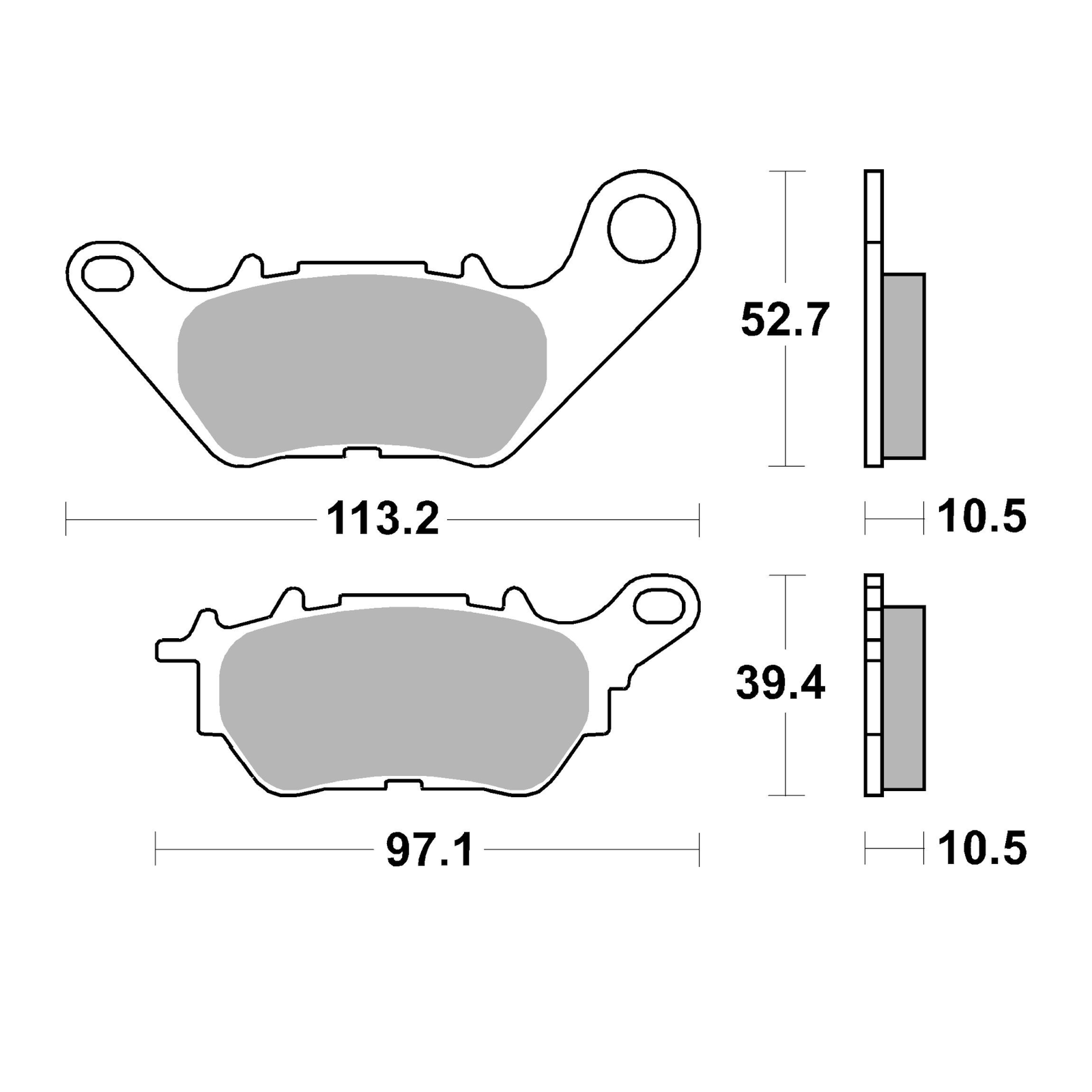 Brake Pads for YAMAHA MT03 320 A ABS 2015-2022 Rear Street SBS