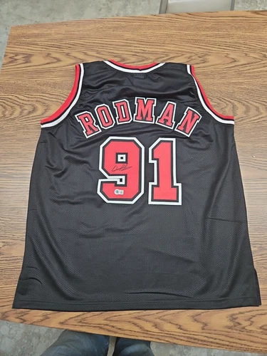 Dennis Rodman Signed Autographed Custom Jersey #91 NBA Chicago Bulls JSA COA