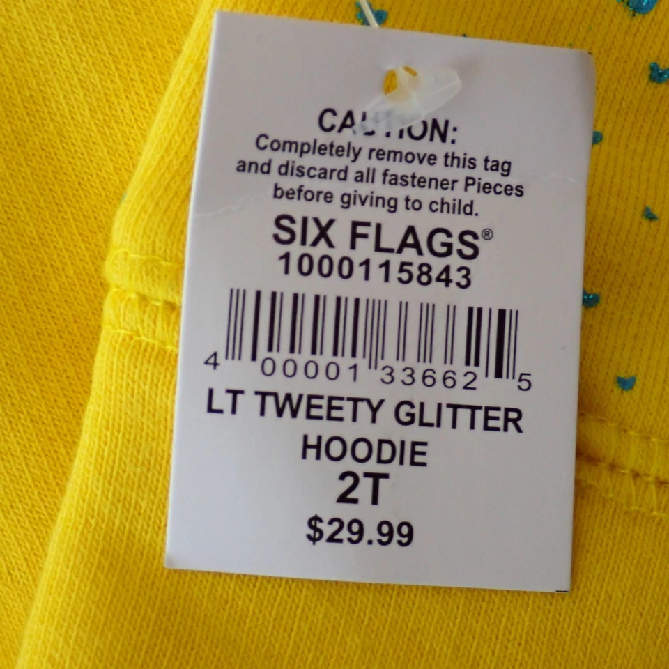 Sudadera con Capucha Tweety Looney Tunes Amarillo Brillo Talla 2T Nueva con Etiquetas Foto 4 de 4