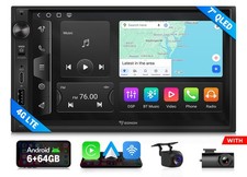 Android 7" QLED 6+64G 2 DIN Car Stereo Radio CarPlay GPS Screen Mirroring 4G LTE