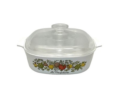 Vtg Corning Ware Spice of Life ''La Marjolaine'' 2 Qt Casserole Dish A-2-B w/Lid