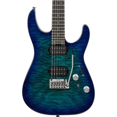 Charvel Pro-Mod Plus DK24 HH 2PT E QM Electric Guitar, Ebony, Chlorine Burst