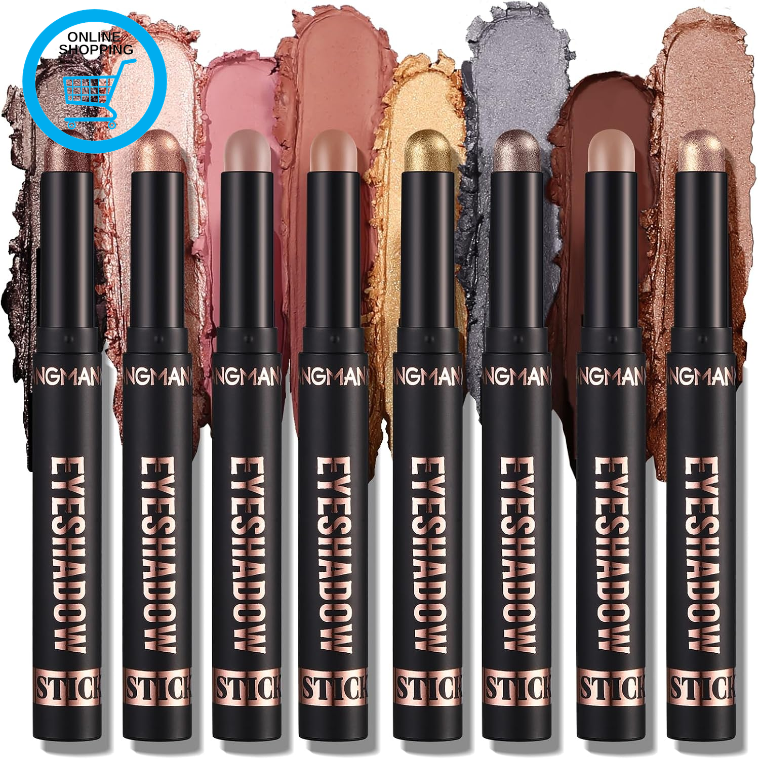 8PCS Eyeshadow Stick Soft Creamy Matte Shimmer Eye Shadow Pencil Crayon Highligh