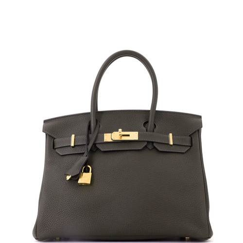 Hermes Birkin Handbag Ecorce Togo with Gold Hardware 30