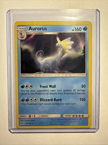 Pokemon Aurorus Holo Rare 28/131 SM - Forbidden Light Holofoil LP/MP