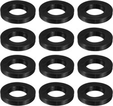 12 Pcs Solid Nitrile Rubber Flat Washer DN25 1-1/2" OD x 1" ID x 1/4" Thickness