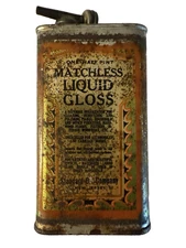 Early Standard Oil Company Tin RARE Matchless Liquid Gloss Standard Oil Co NJ