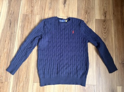 Polo Ralph Lauren Blue Cable Knit Pullover Sweater Men's