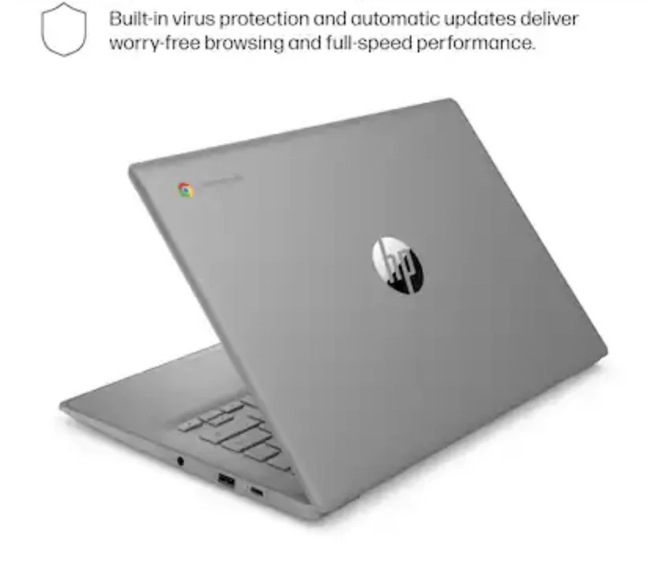 HP - 14" Chromebook - Intel Celeron - 4GB Memory - 64GB eMMC - Modern Grey - Image 2 of 4