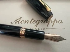 MONTEGRAPPA Manager Black Fountain Pen Gold Plated Finishes Nib M