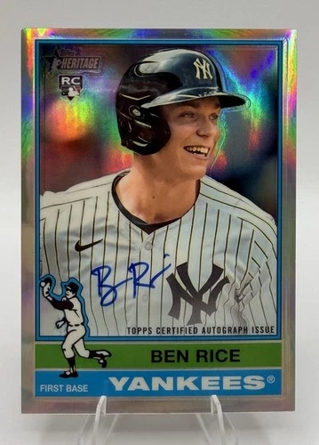 2025 Topps Heritage - Ben Rice RC Chrome Refractor Auto Yankees