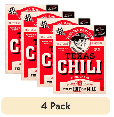 (4 pack) Carroll Shelby's Texas Chili Kit, 3.65 oz