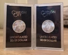 2 Carson City Morgan Silver Dollars 1883CC+ 1884CC Original Holders Uncirculated