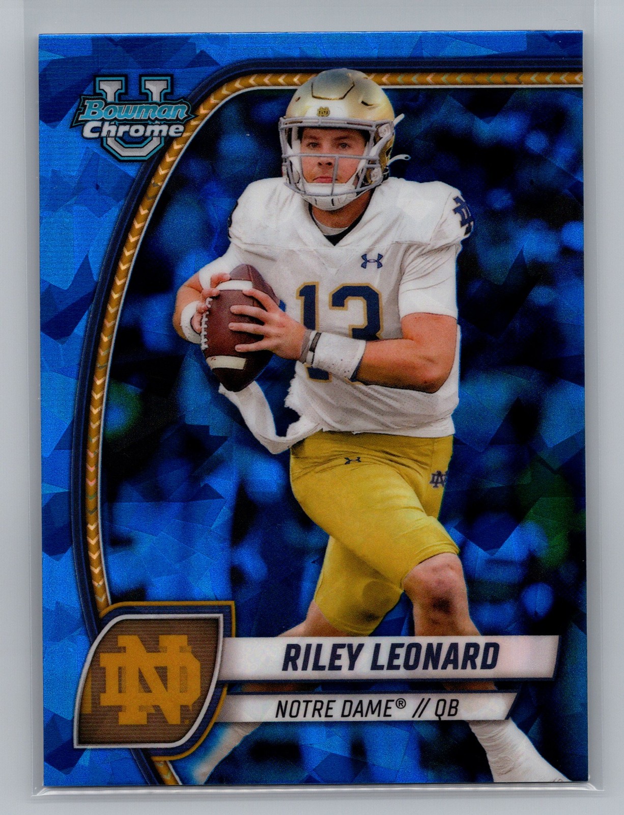 2024 Bowman U Chrome Sapphire Riley Leonard Notre Dame Rookie Prospect #154 8959