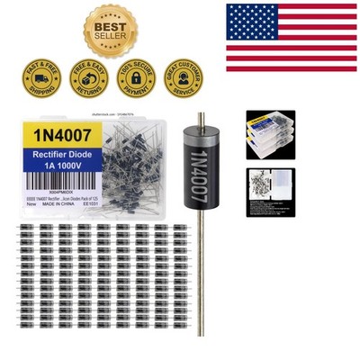High-Quality 1N4007 Rectifier Diodes - 1A 1000V Round Pack of 125 Units