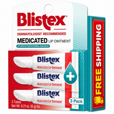 Blistex Medicated Lip Ointment 0.21 Oz Pack Of 3 Cold Sore Relief And Hydration