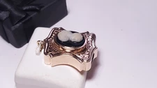 Antique Victorian Natural Cameo Large 10Kt Rose Gold 10.2g Slide Pendant #22689