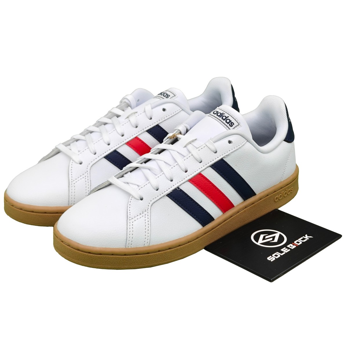 adidas grand court red white blue