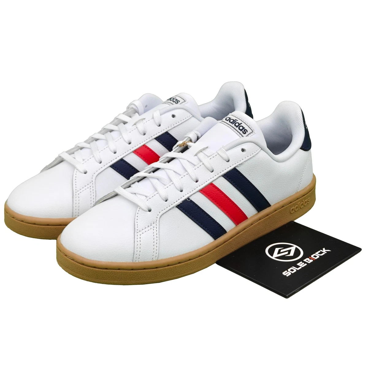 Adidas Court 2.0 Cloudfoam Men’s Size 7.5 White/Navy/Red Pre-owned adidas Grand Court Active Red for Sale | Authenticity  main image 2