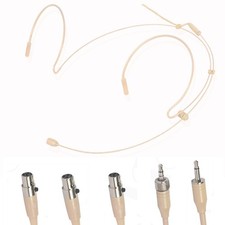 For Wireless System Double Earhook Headset Mic Headworn Microphone Beige Replace