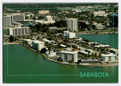 Postcard FL Florida Sarasota Hyatt Regency Hotel Aerial Continental Unposted