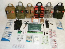 Custom 48 Item Intermediate Tactical Trauma Kit MOLLE Pouch 6 Color Choices