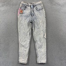 Vintage Gitano Jeans Womens 11/12 Acid Wash High Rise 80s Embroidered Ankle Zip