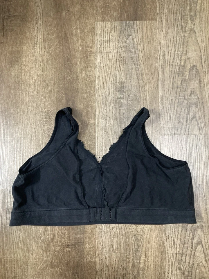 Sujetador elástico de algodón negro Fruit Of The Loom cobertura completa talla 5XL Foto 3 de 4