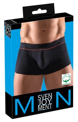 Svenjoyment Schwarze Herren-Boxershorts mit rotem, dünnem Bund, Größe 2XL