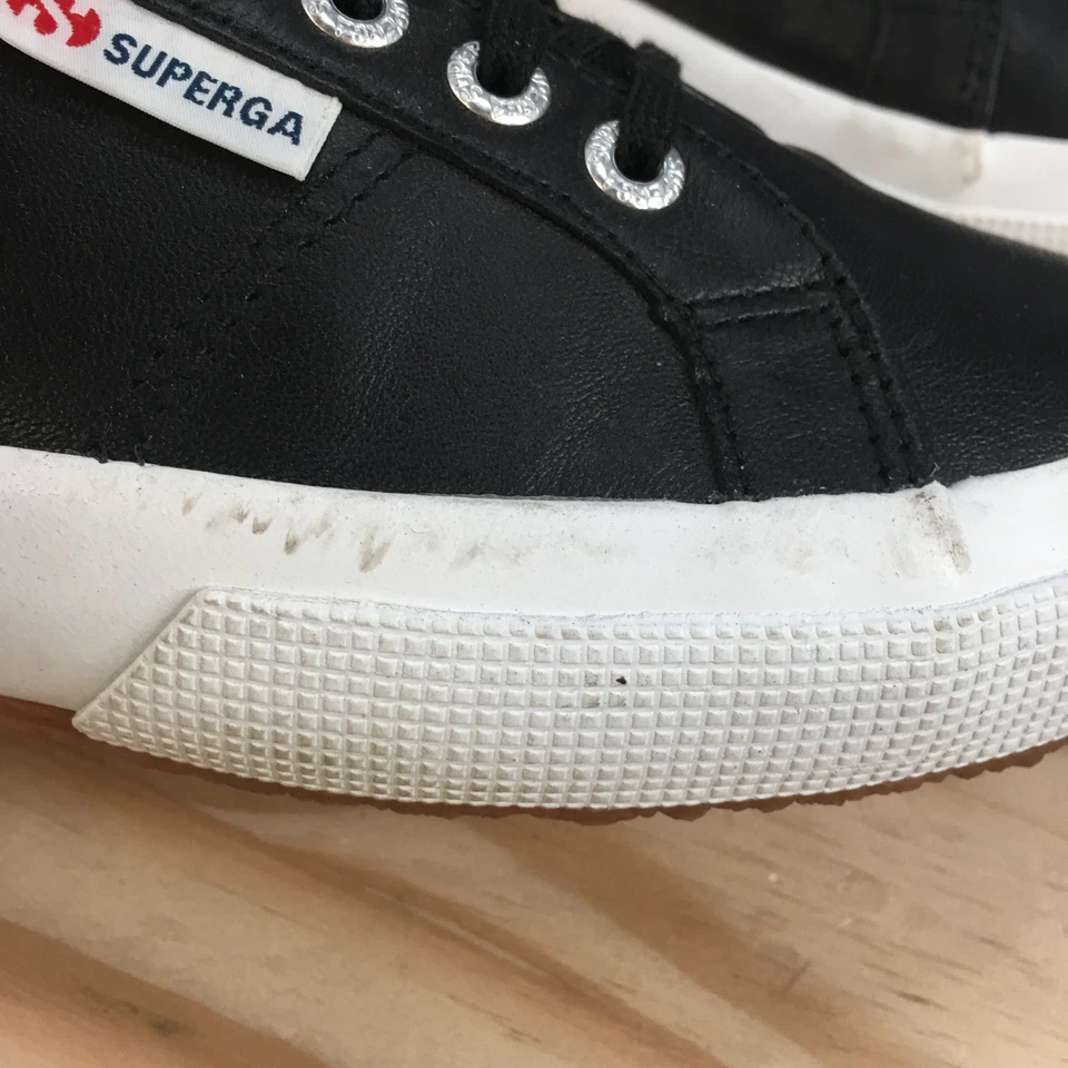 Superga Shoes Womens 9.5 Mens 8 2750 Nappa Sneakers Black Lace Up S8115BW-C39 - Image 4 of 4