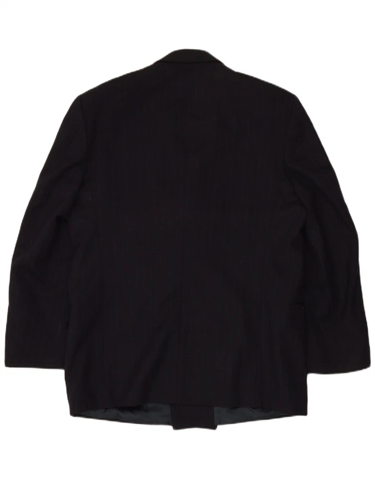 JAEGER Mens Double Breasted Blazer Jacket UK 54 2XL Navy Blue Pinstripe AT10 - Image 4 of 4